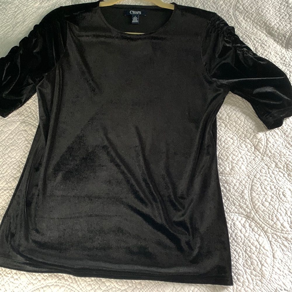 Chaps stretchy top velour M velvet